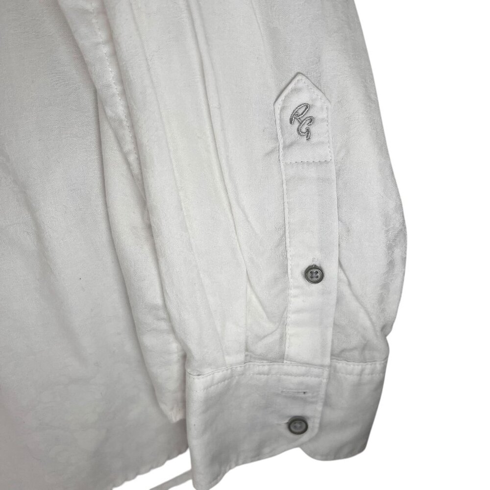 Robert Graham White Button Up LS Shirt Contrasting Collar Cuffs Classic - Picture 15 of 16